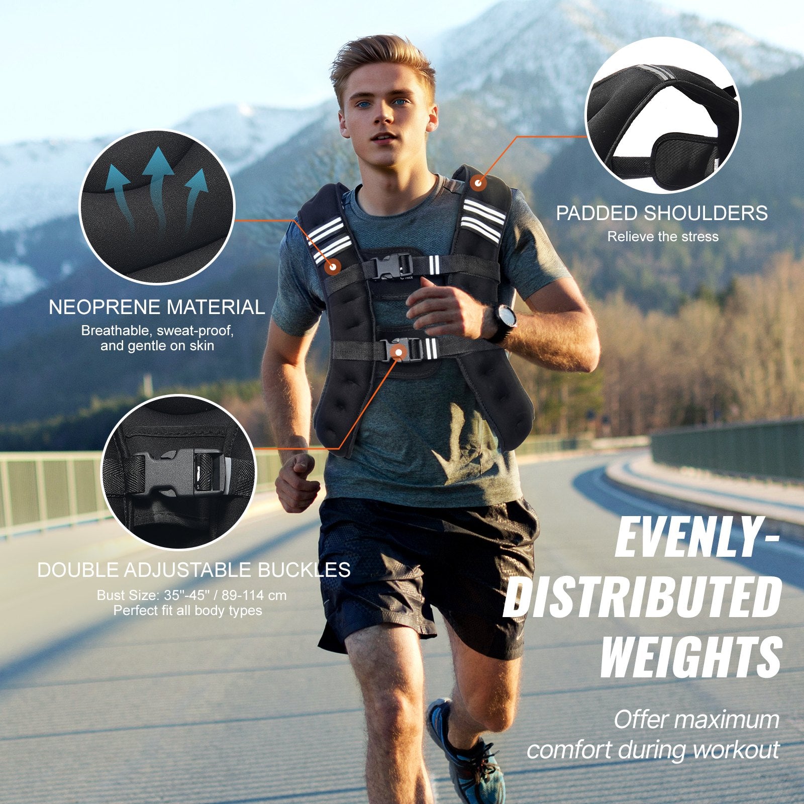 SGF Weighted Vest 12LB – Adjustable Training Vest for Running, Strength & Conditioning