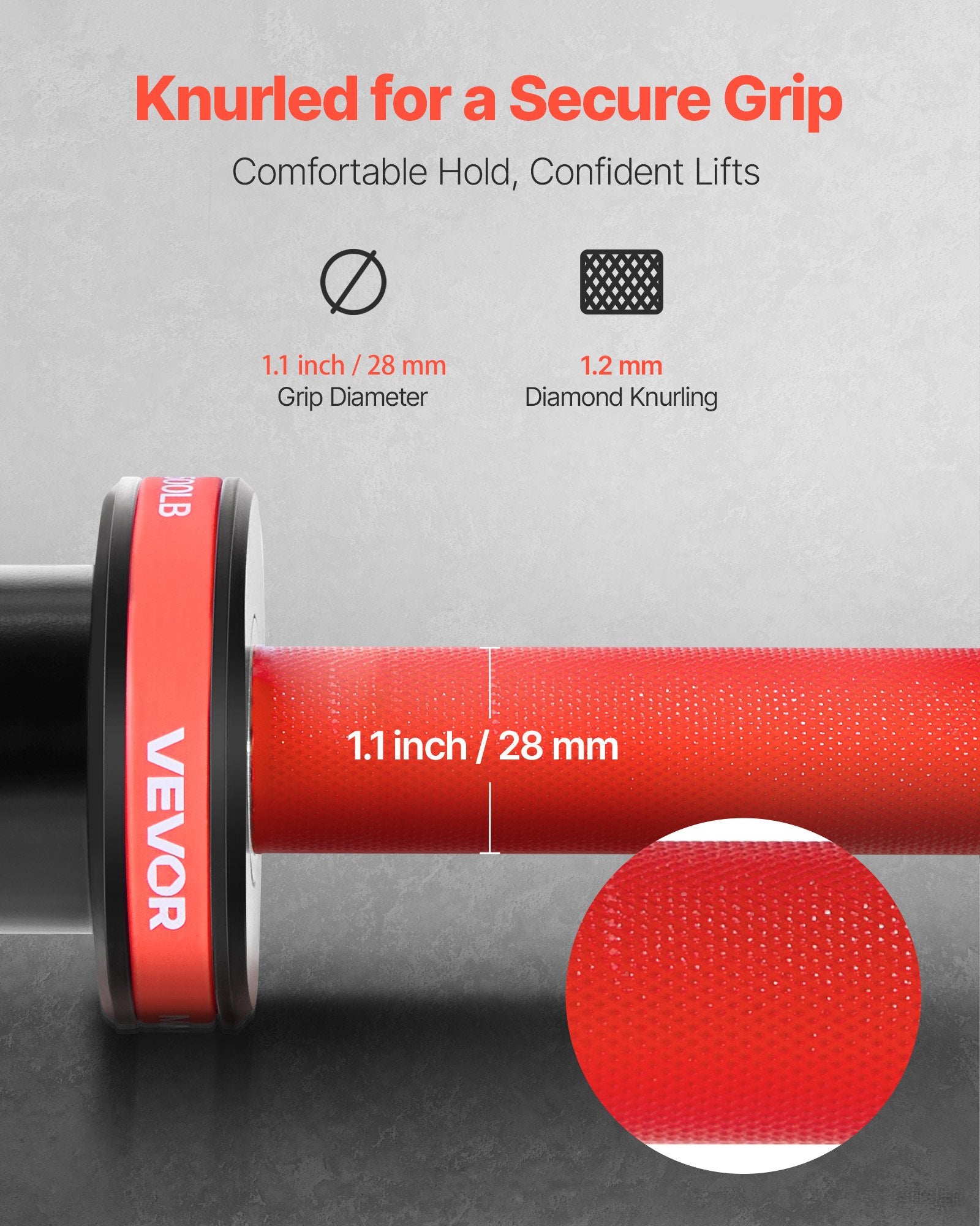 7ft Olympic Barbell – 1000 lb Capacity, 28mm Grip, 2” Sleeves
