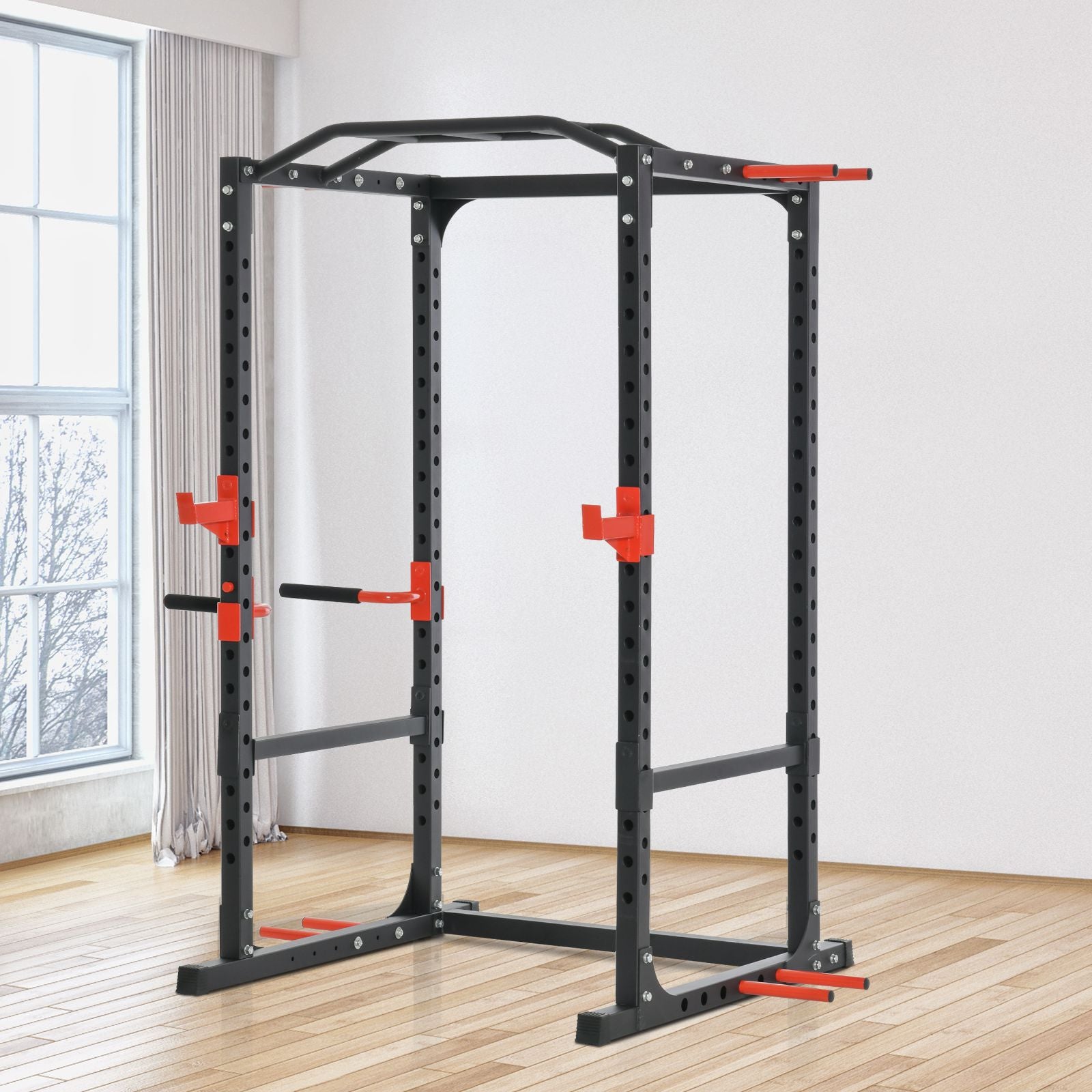 SGF adjustable power rack with pull-up bar for home gym strength training
