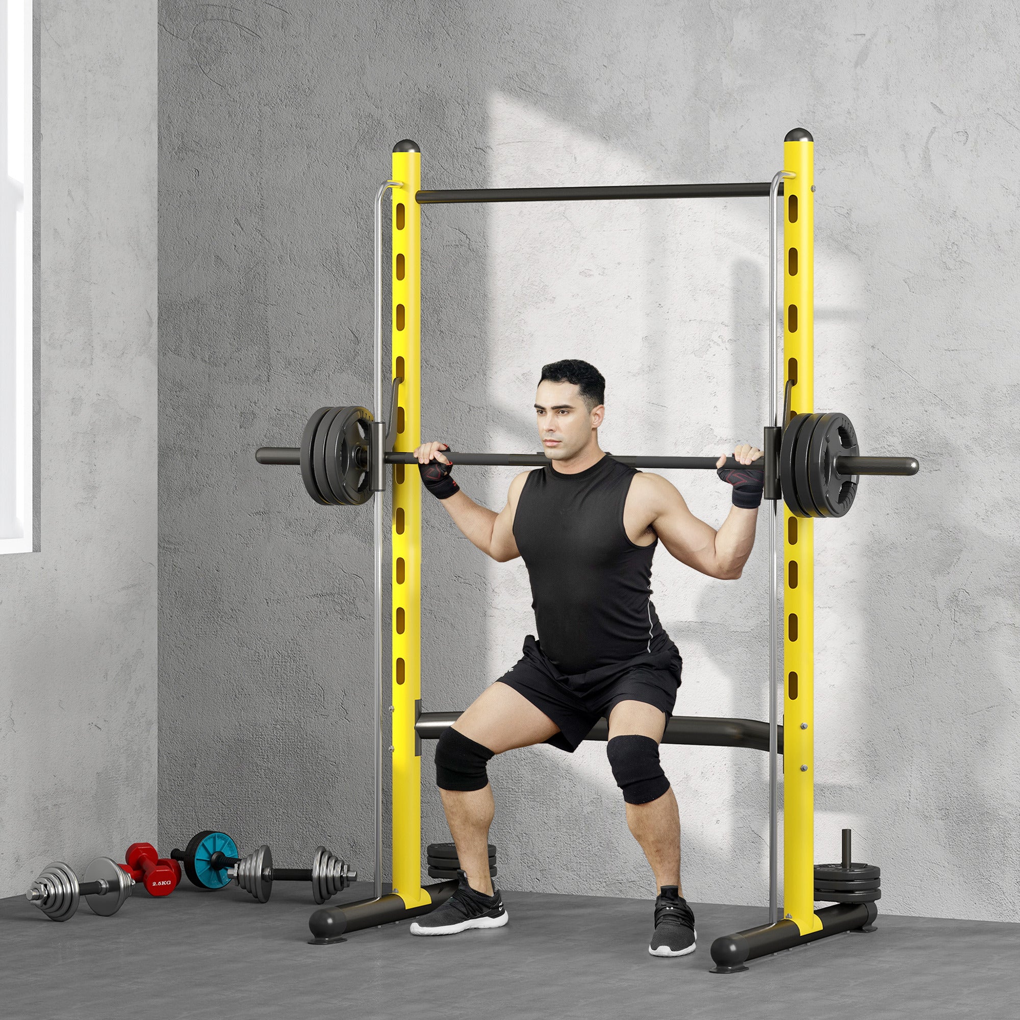Adjustable Squat Rack with Pull-Up Bar