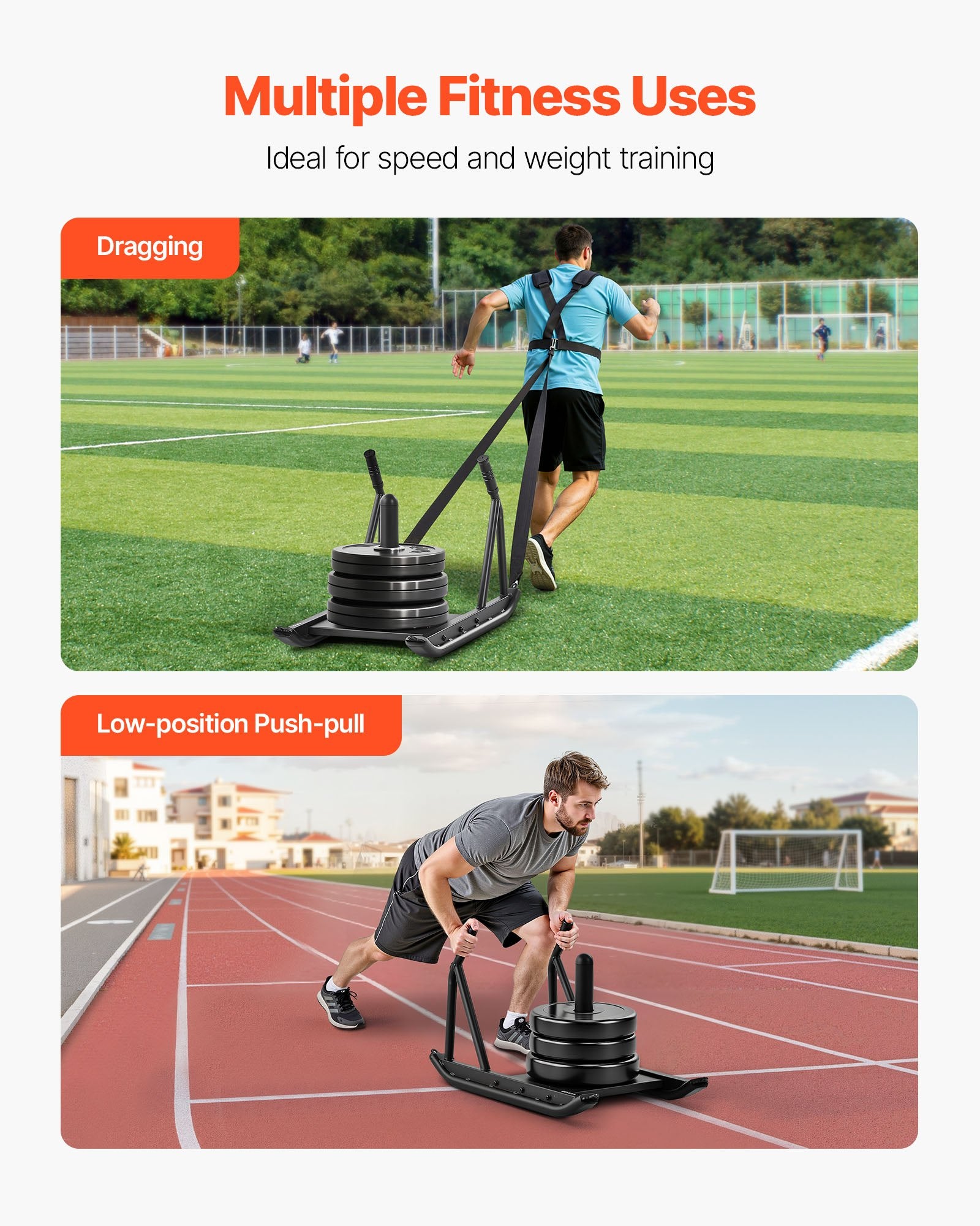 weight sled used for dragging and push pull training for speed and strength