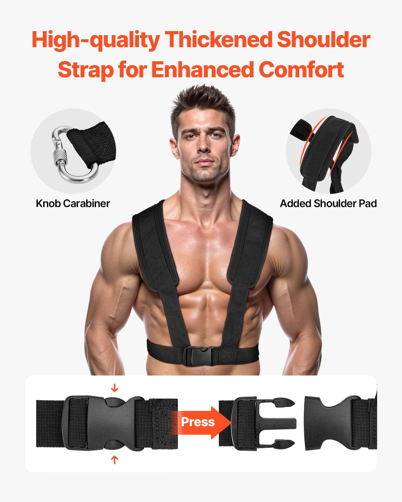padded weight sled harness with adjustable shoulder straps and secure buckle