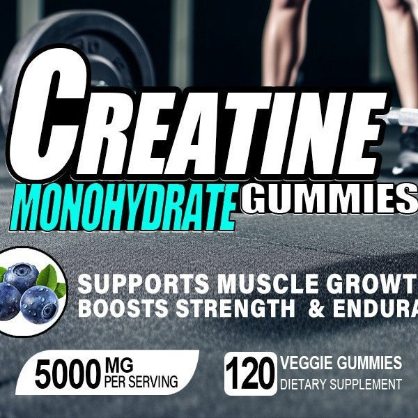 Creatine monohydrate gummies supplement for weightlifting and fitness