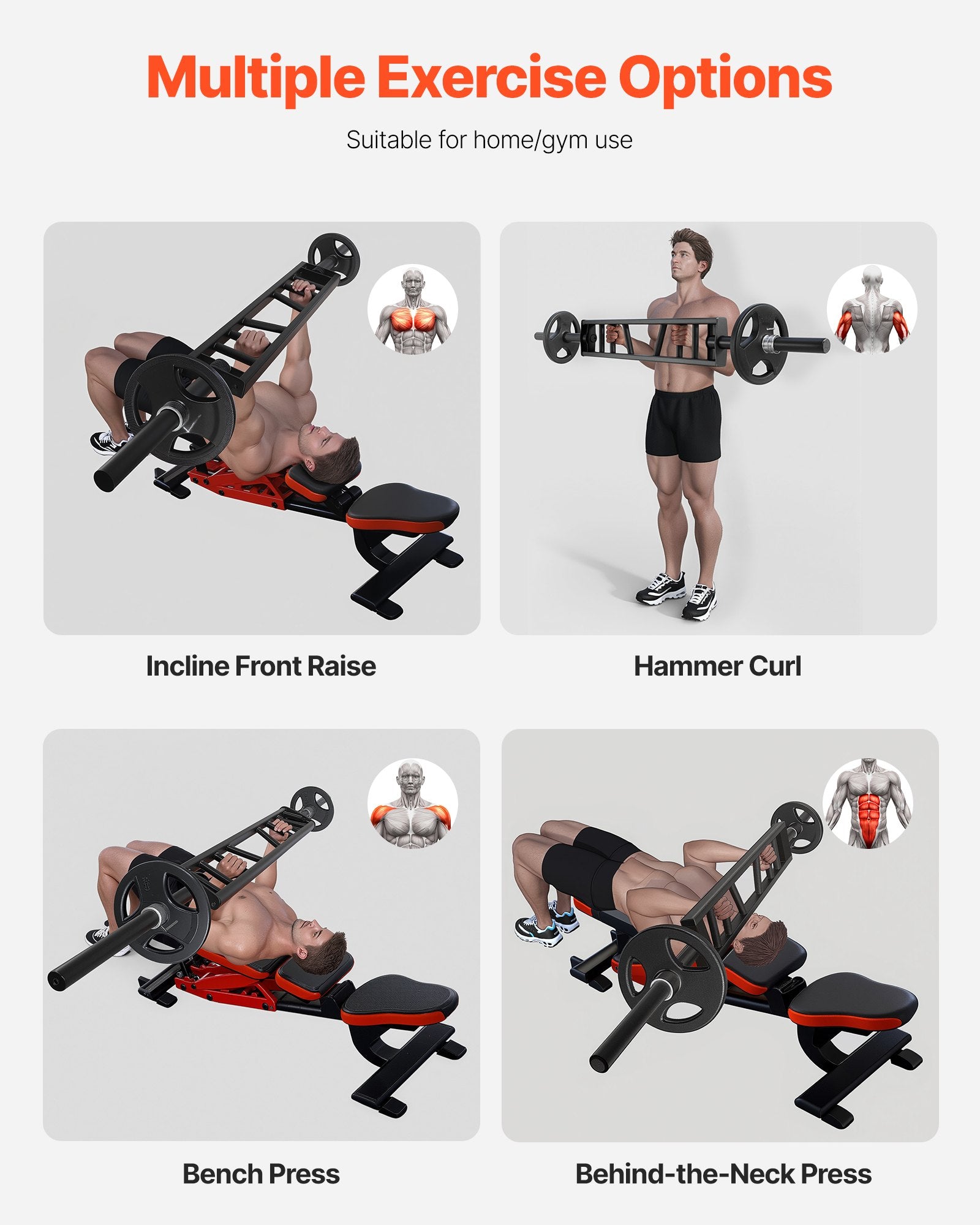 Multi-Grip Swiss Bar (550LB Capacity) – Neutral Grip Barbell for Safer Pressing & Upper Body Strength