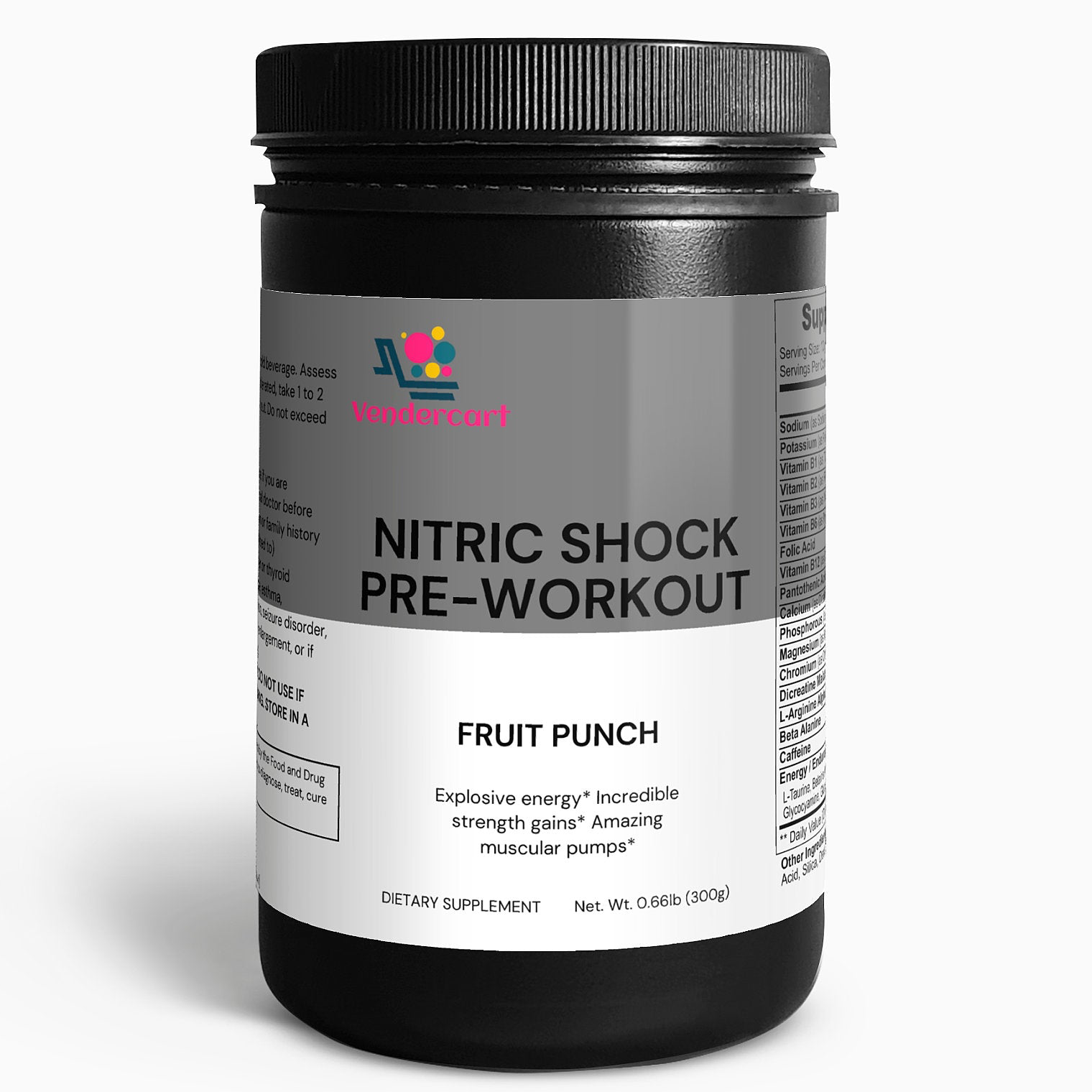 Nitric Shock Pre-Workout – Energy, Strength & Focus (Fruit Punch)