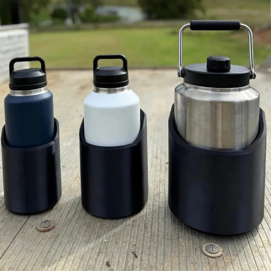 Magnetic bottle holder for gym machines designed to fit water bottles up to 64 oz