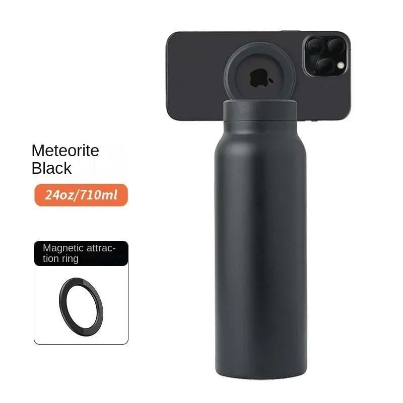 🧲Magnetic Phone Mount Water Bottle – Enhanced Magnet Grip