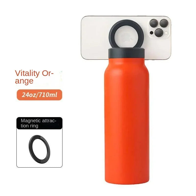 🧲Magnetic Phone Mount Water Bottle – Enhanced Magnet Grip