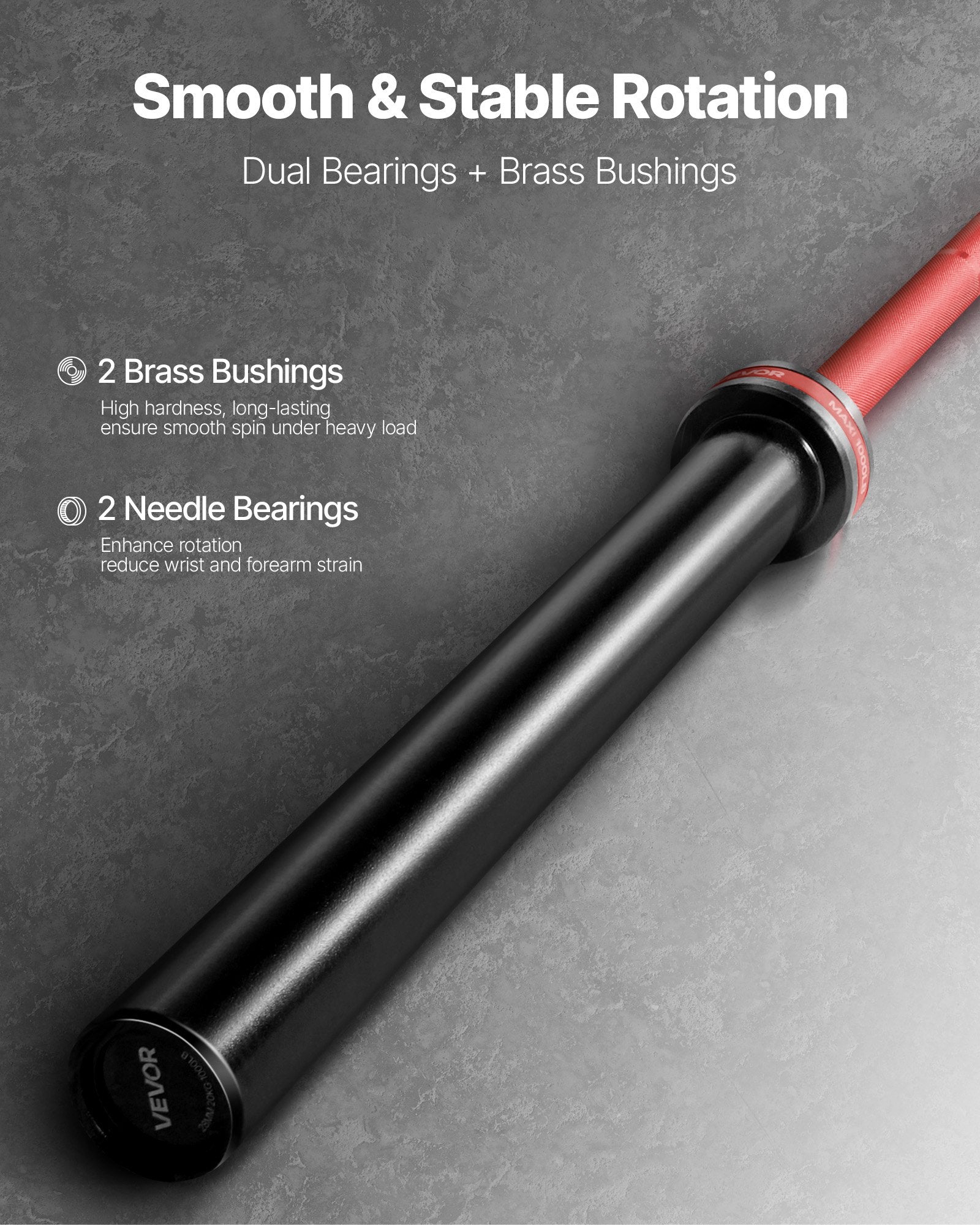 7ft Olympic Barbell – 1000 lb Capacity, 28mm Grip, 2” Sleeves