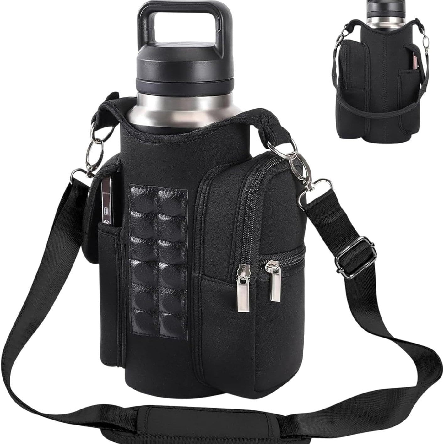 Magnetic Gym Water Bottle Holder Bag – Dual Magnet Strip for Machines & Racks