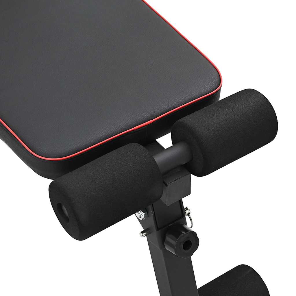Padded backrest and steel frame on adjustable SGF workout bench